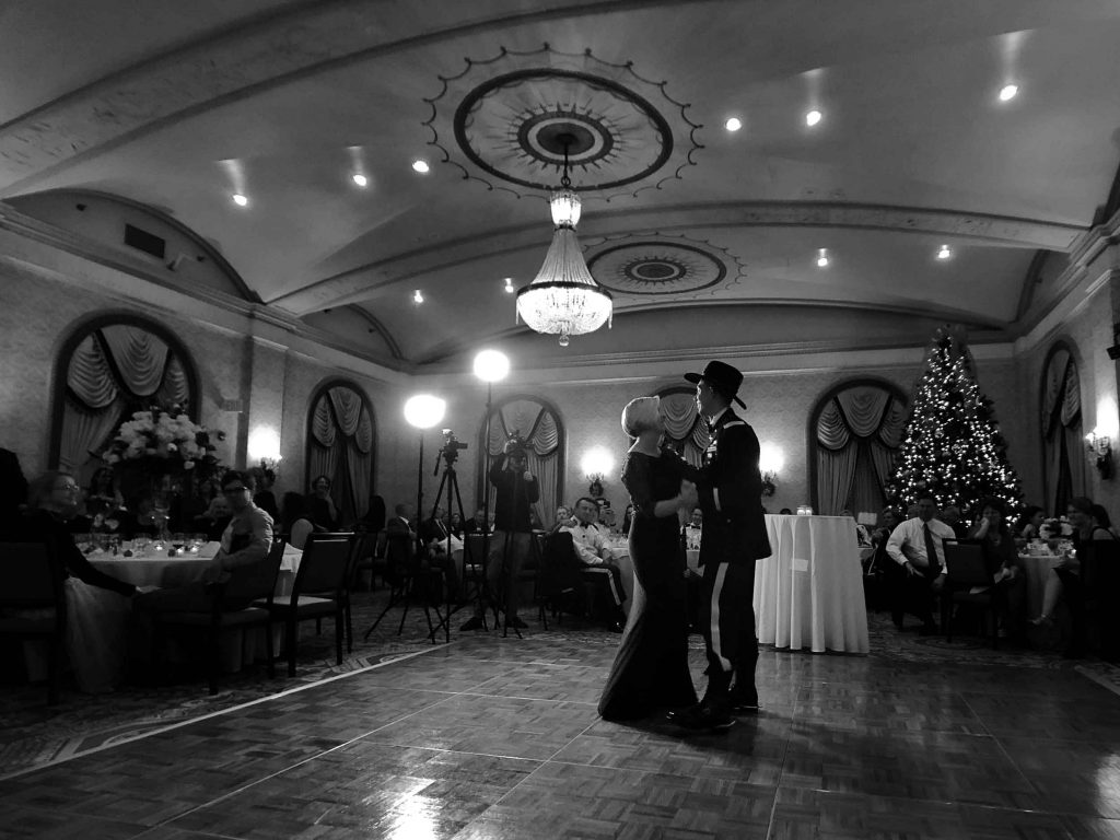Black and White Wedding Reception Photo